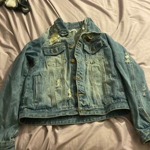 Ripped jean jacket